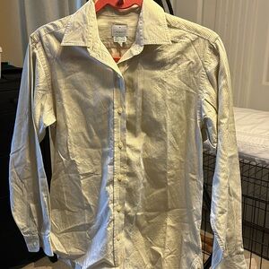 Lacoste Button Down Light Blue Pin Stripes Size 4